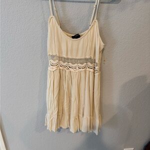 Forever 21 Cream Mini Dress with Lace Detail